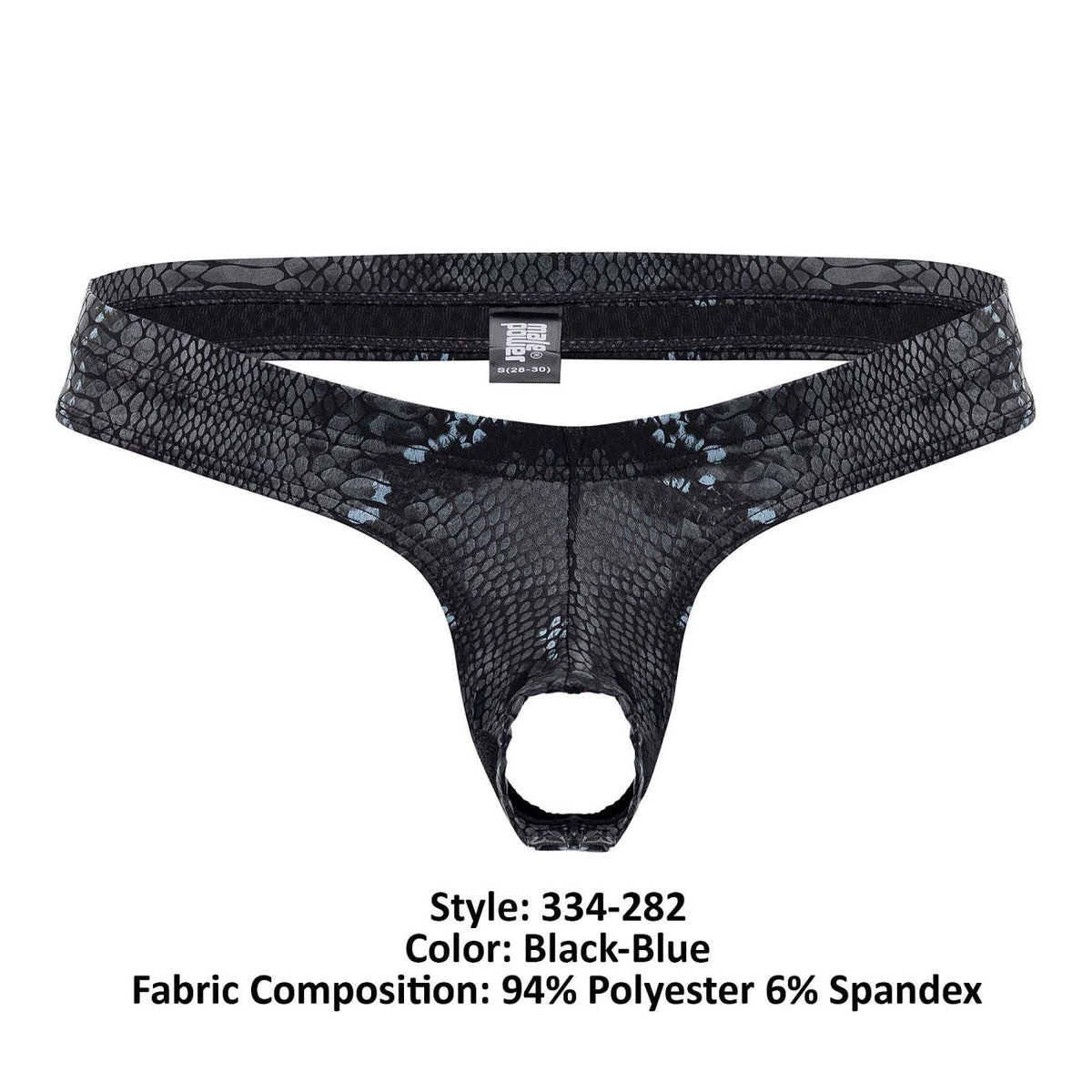 Male Power Men's Underwear 334-282 S-naked Power Sock Color Black-Blue