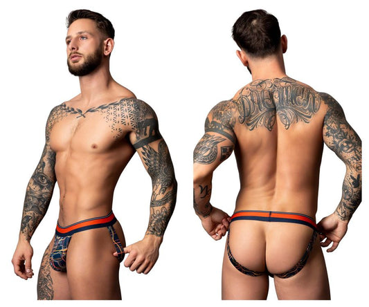 Male Power Men's Underwear 349-299 Soo Cumfy Jock Color Navy-Orange