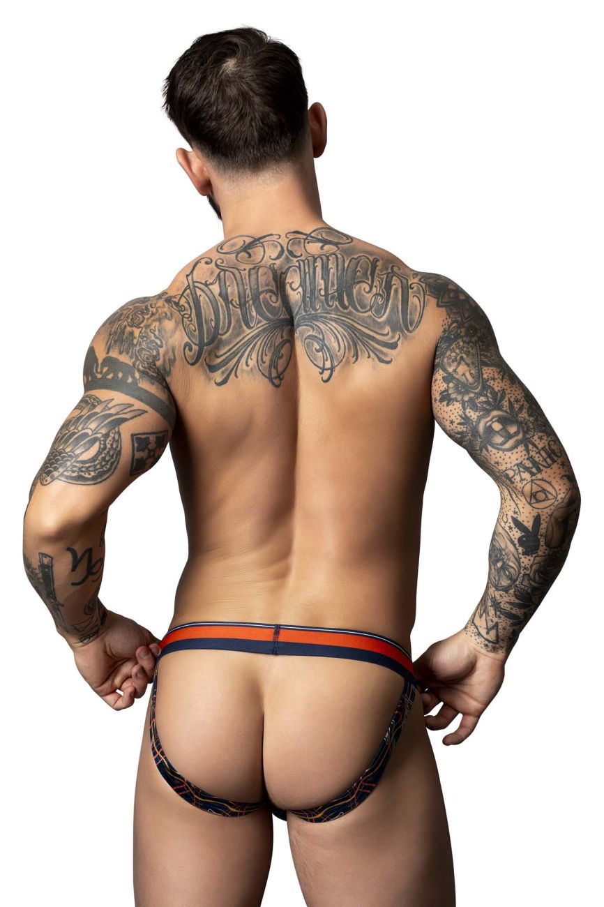Male Power Men's Underwear 349-299 Soo Cumfy Jock Color Navy-Orange