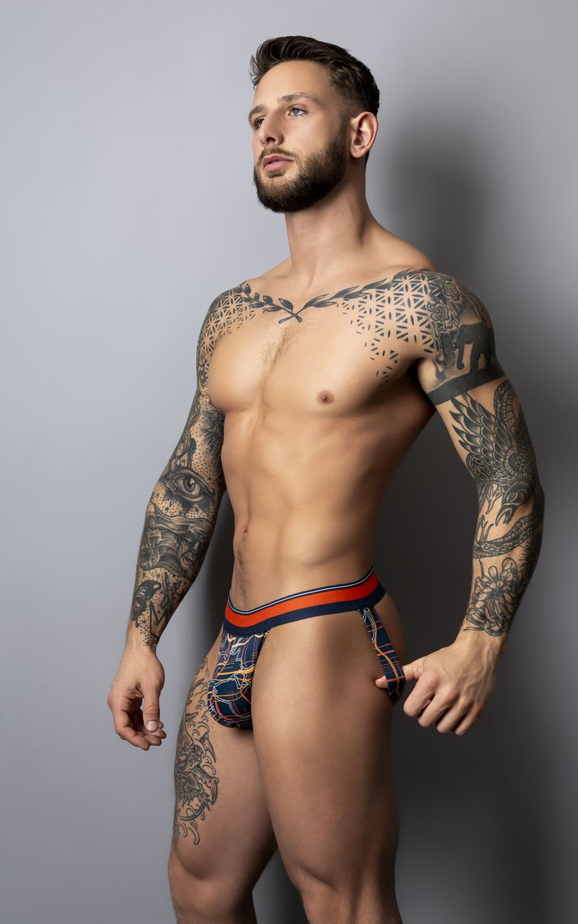 Male Power Men's Underwear 349-299 Soo Cumfy Jock Color Navy-Orange