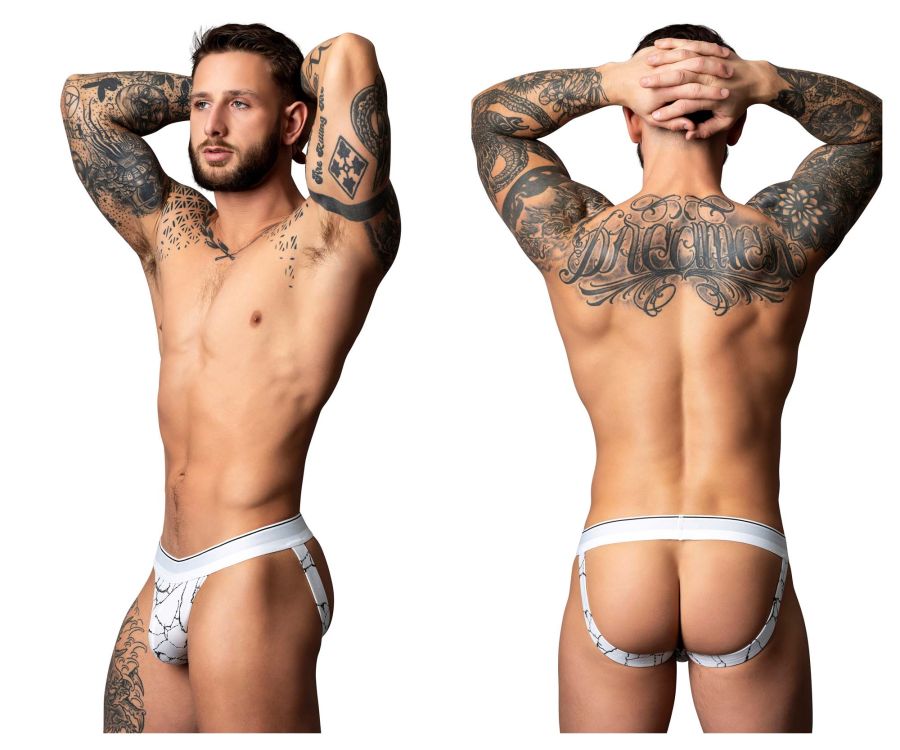 Male Power Men's Underwear 349-299 Soo Cumfy Jock Color White-Black