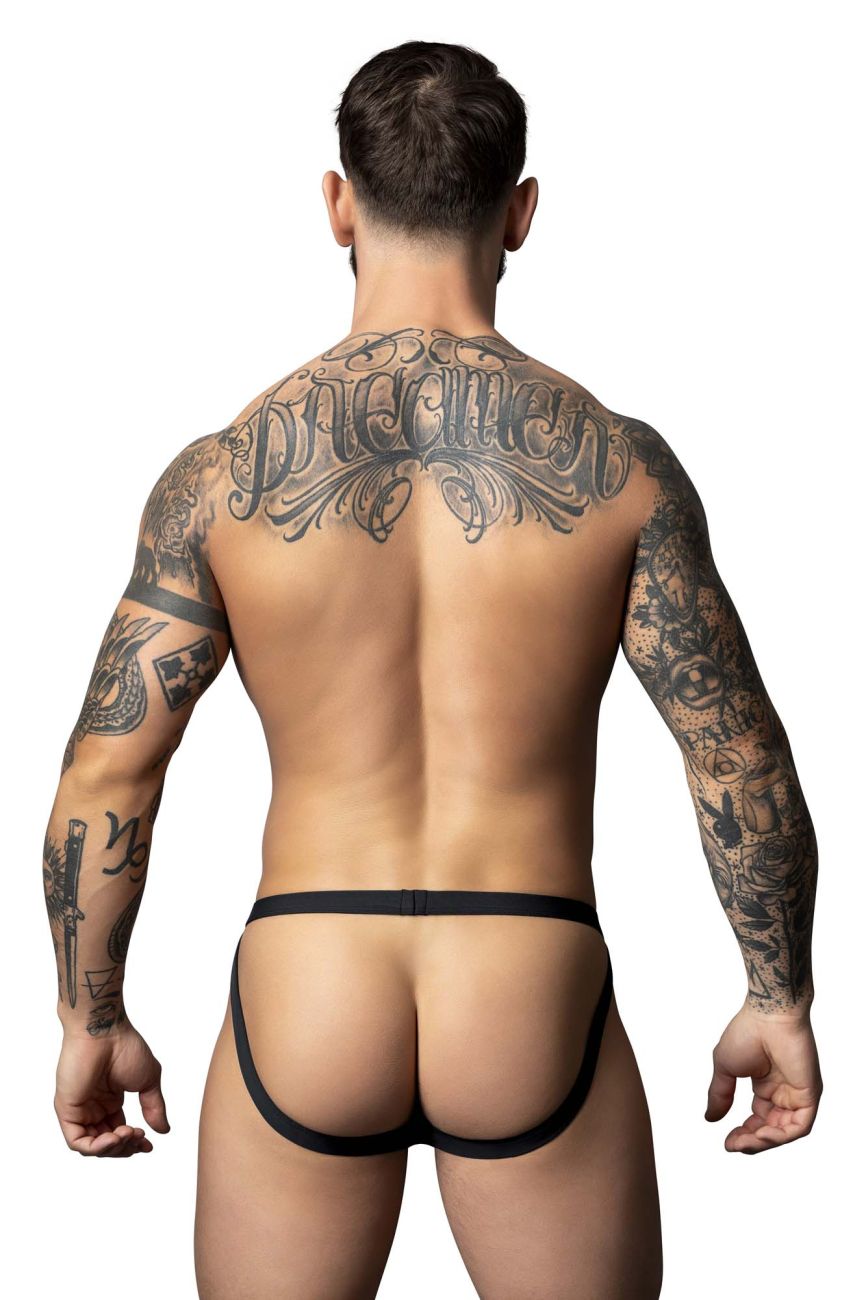 Male Power Men's Underwear 349-300 Hot Mesh Jock Color Black-Red