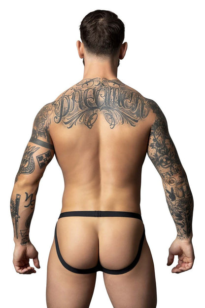 Male Power Men's Underwear 349-300 Hot Mesh Jock Color Black-Red