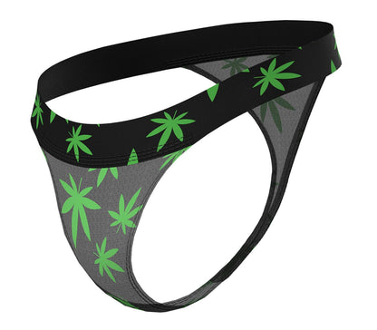 Male Power Men's Underwear 433-294 Hazy Dayz Micro Thong Color Pot Leaf