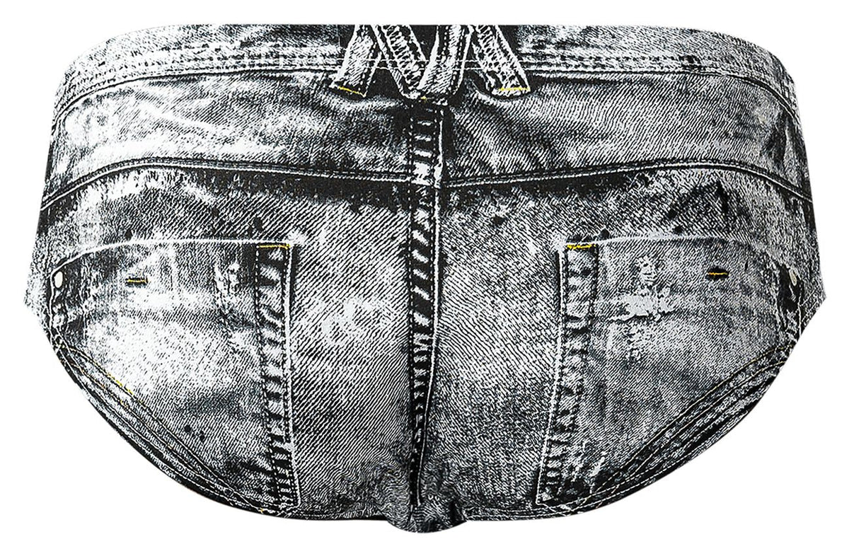 Male Power Men's Underwear 486-286 Dirty Denim Bikini Color Denim Print