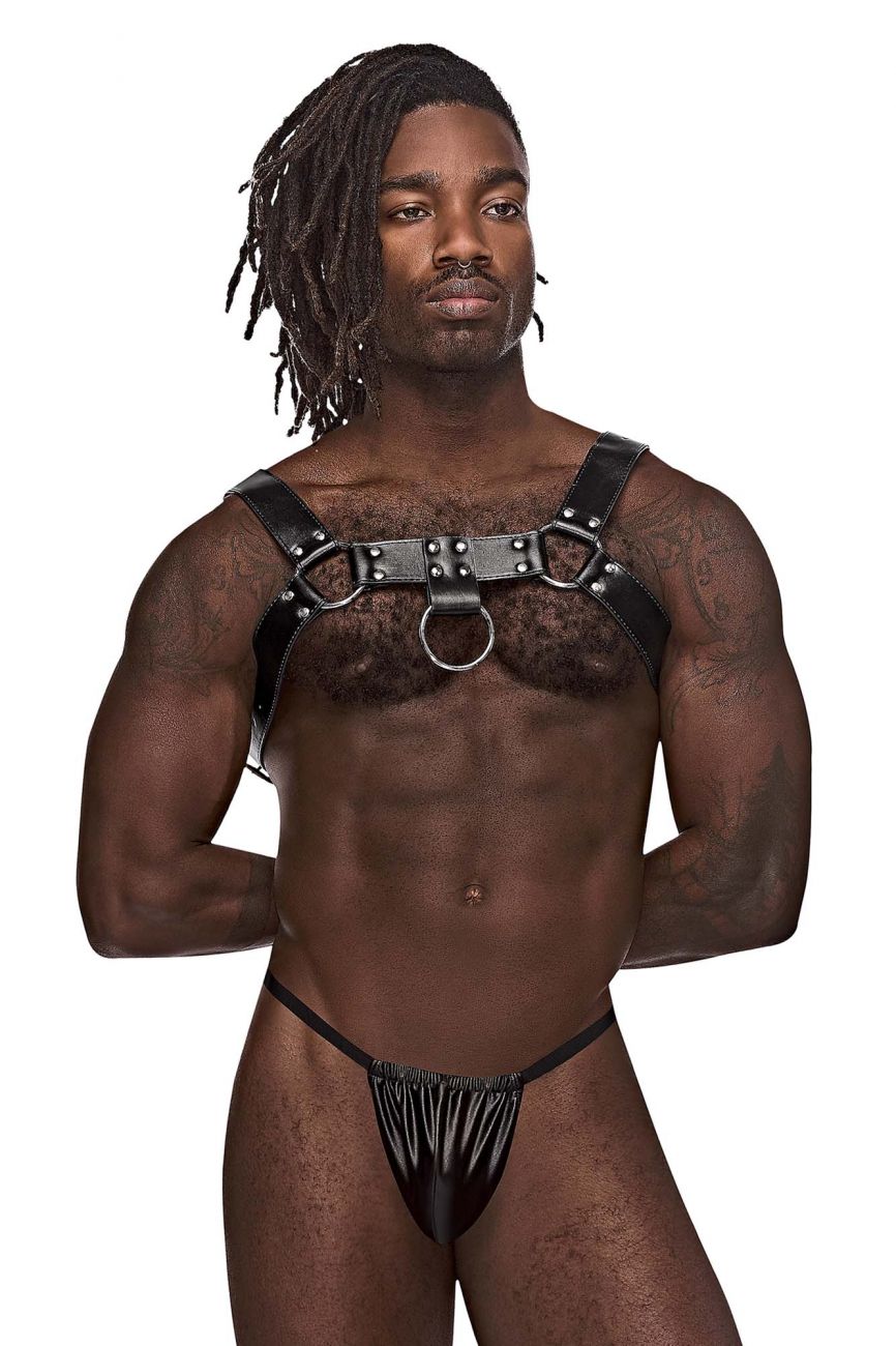 Male Power Men's Underwear 590-266 Leather Aries Harness Color Black
