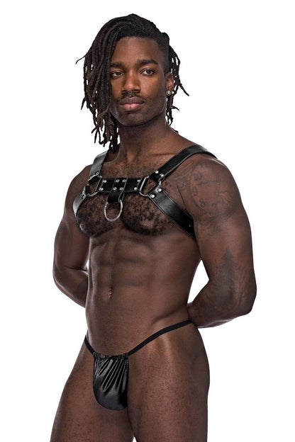 Male Power Men's Underwear 590-266 Leather Aries Harness Color Black