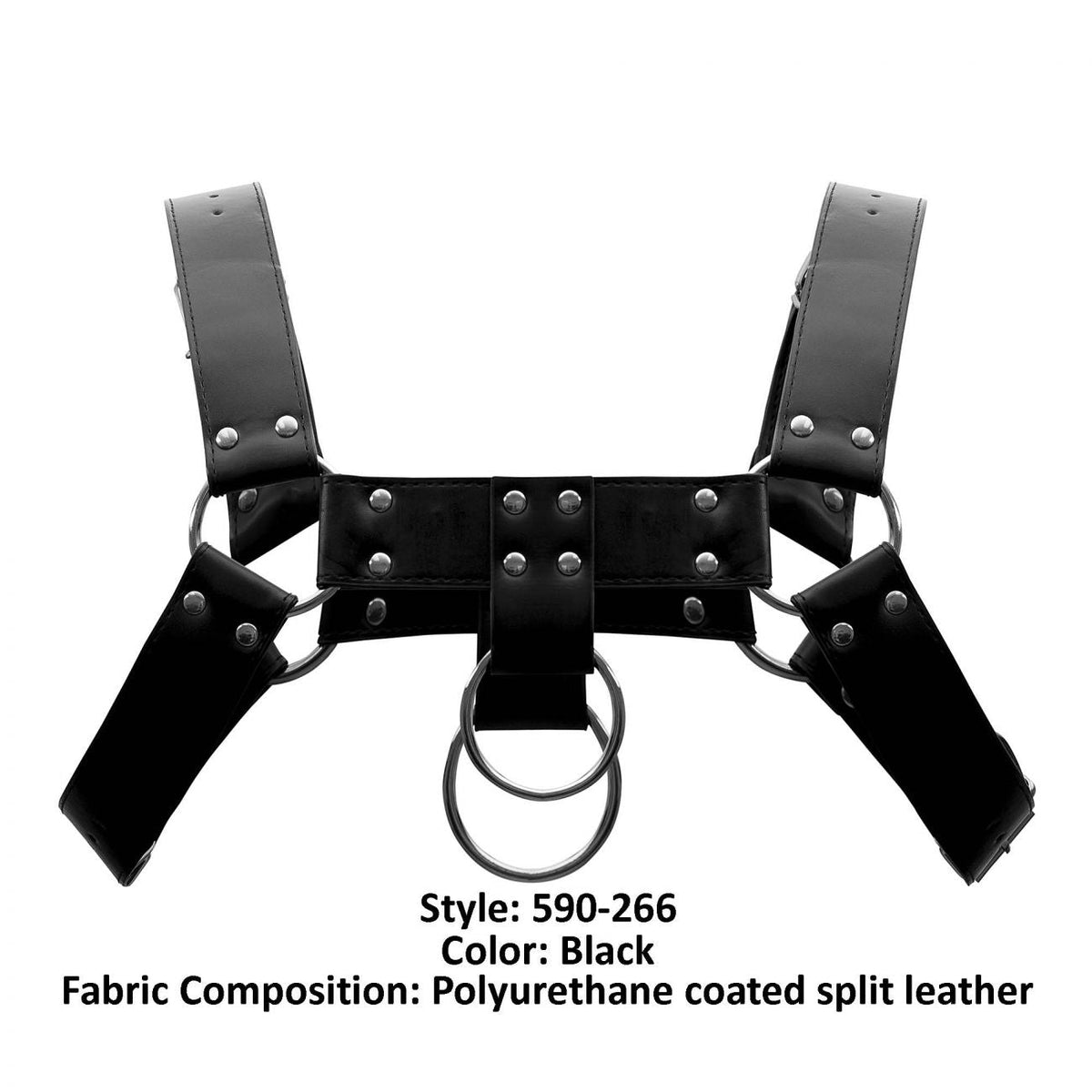 Male Power Men's Underwear 590-266 Leather Aries Harness Color Black