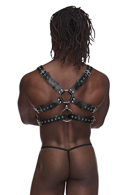 Male Power Men's Underwear 591-266 Leather Gemini Harness Color Black