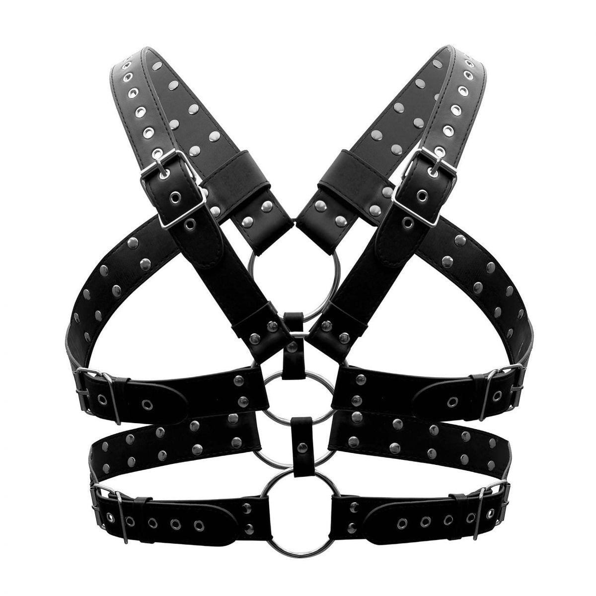 Male Power Men's Underwear 591-266 Leather Gemini Harness Color Black