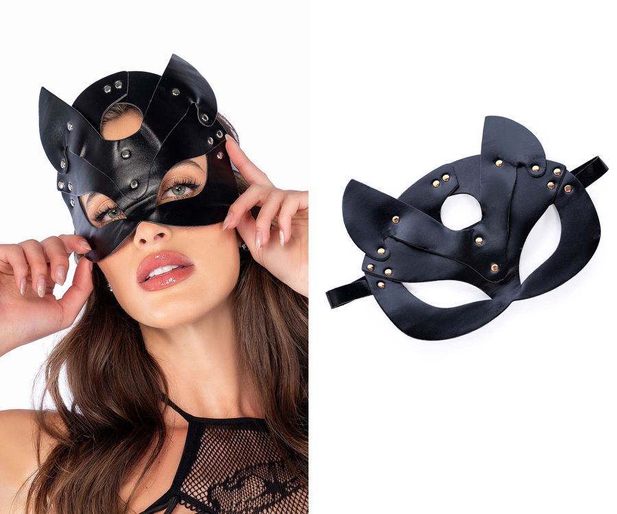 Mapale 196 Faux Leather Eye Mask Color Black