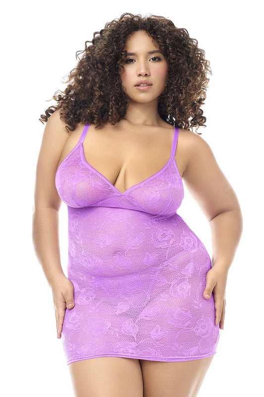 Mapale 7613X Babydoll with matching Panty Color Wild Orchid