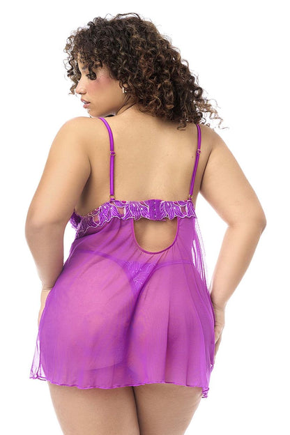 Mapale 7614X Babydoll with matching Panty Color Azalea