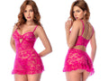 Mapale 7627 Babydoll and Matching Thong Color Cherry Veil