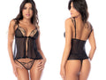 Mapale 7633 Babydoll and Matching Thong Color Black-Nude