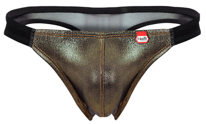 Pikante Men's Underwear PIK 2123 Gold Cup Thongs Color Black