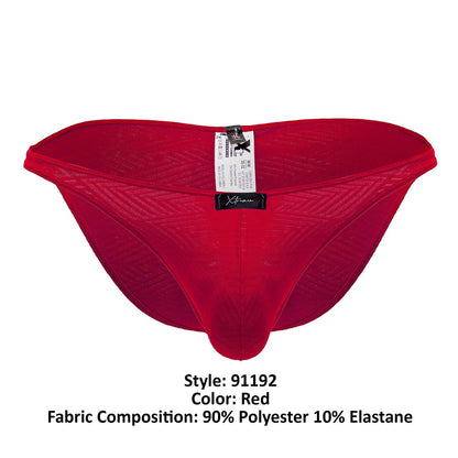 Xtremen Men's Underwear 91192 Jacquard Bikini Color Red