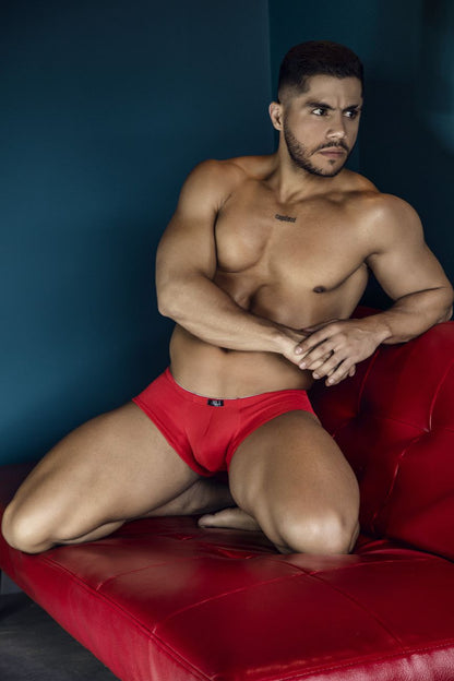Xtremen Men's Underwear 91225 Microfiber Trunks Color Red