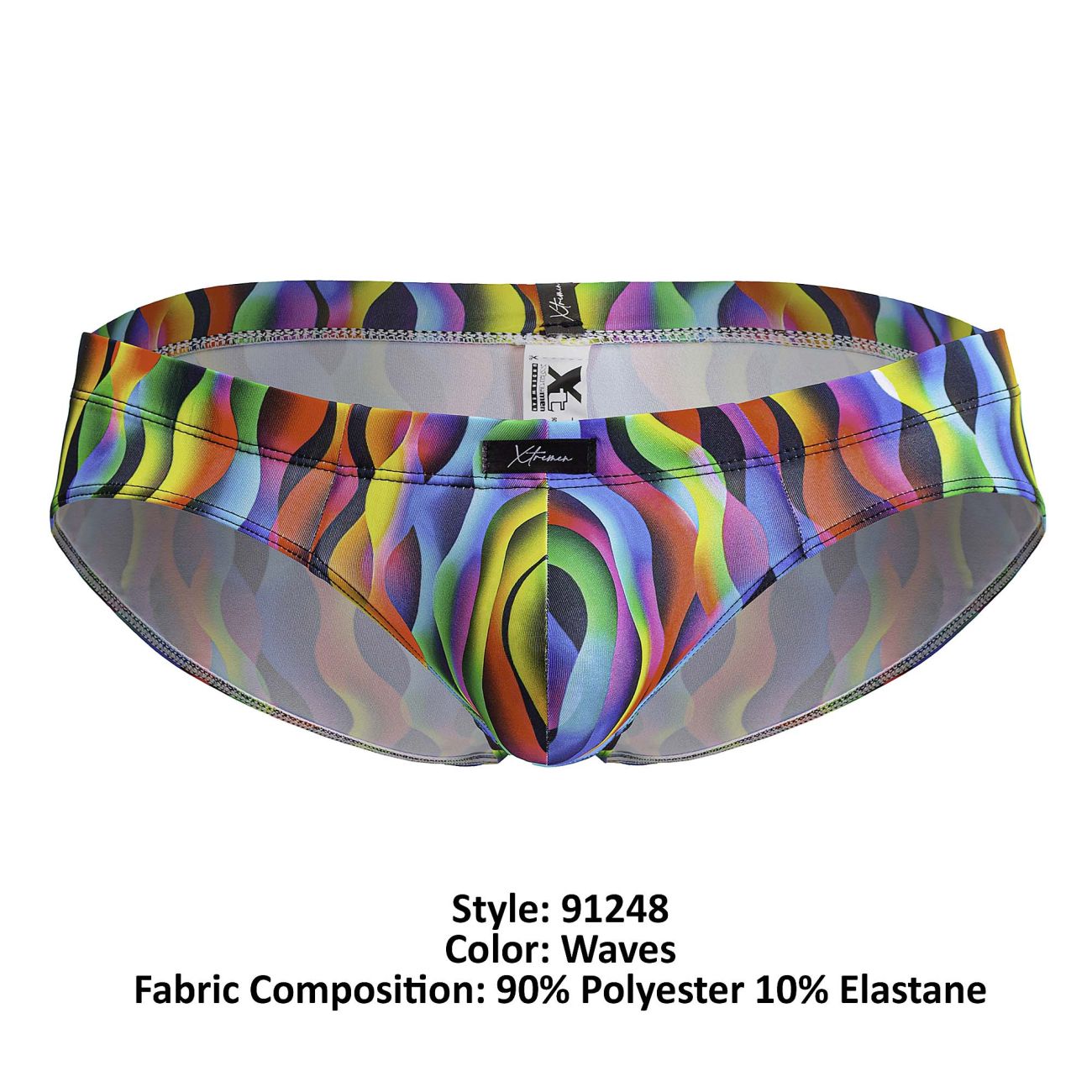 Xtremen 91248 Printed Briefs Color Waves