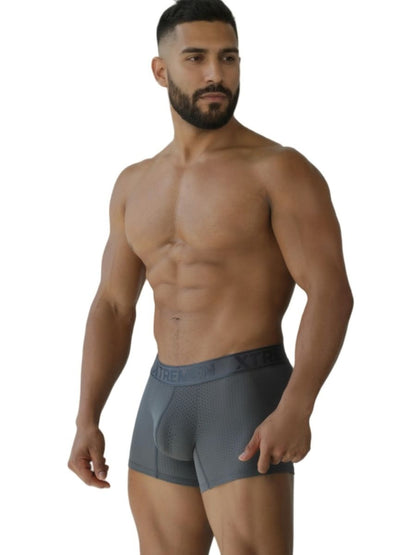 Xtremen 91251 Microfiber Mesh Boxer Briefs Color Gray