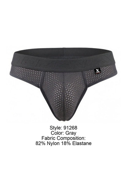 Xtremen 91268 Microfiber Mesh Thongs Color Gray